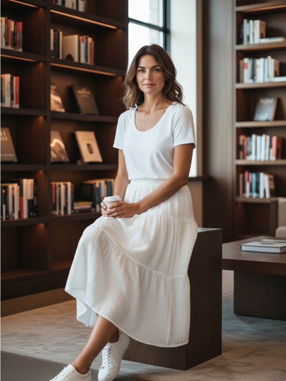 NWT: 1x Women's White Tiered Skirt - Elegant Everyday Style